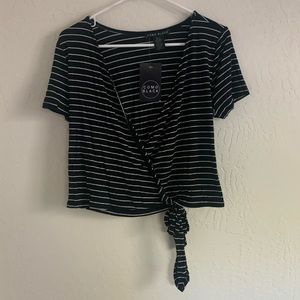 Short sleeve wrap top